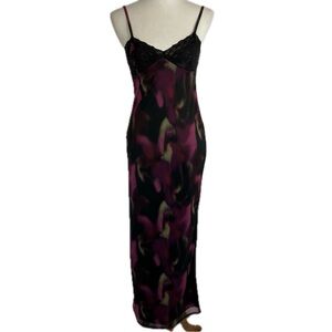 Miss Selfridge Mesh Maxi Slip Dress Size 4 Lace Whimsigoth 90s Y2K Indie Sleaze